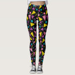 Leggings Ochenta negro y retro<br><div class="desc">Divertidas y coloridas leggings de cumpleaños y para los fanáticos del yoga y del ejercicio geniales,  radicales,  bodátiles,  tubulares e impresionantes. El patrón de los años 80 es un tema divertido y retro para el chica milenario o la mujer.</div>