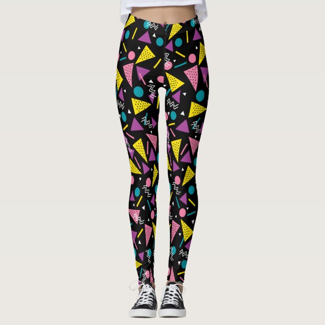 Leggings Ochenta negro y retro (Anverso)