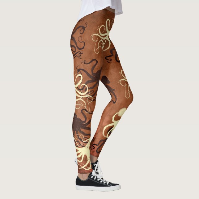 Leggings Octopodos en el chocolate - Piernas (Derecha)