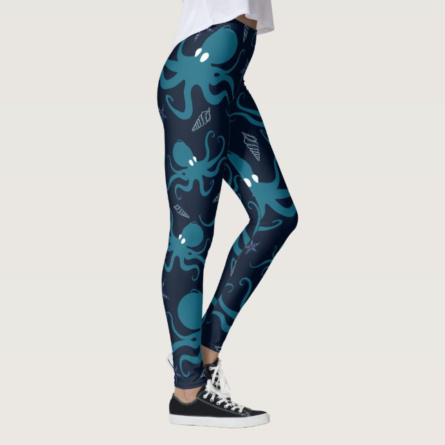 Leggings Octopus azul lindo (Derecha)