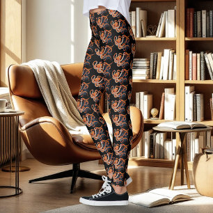 Leggings Octopus Naranja Mandala Blue