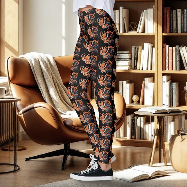 Leggings Octopus Naranja Mandala Blue (Subido por el creador)