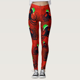 Leggings Octopus navidades En Rojo - Piernas
