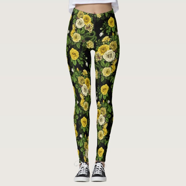 Leggings Oculto en los rosas, amarillo y verde (Anverso)