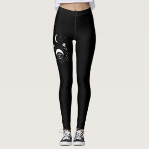 Leggings Ojo boho negro y blanco en negrita