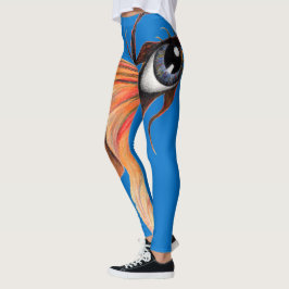 Leggings Ojo Dorado Surrealista Pez Dorado Fantasía Arte Or