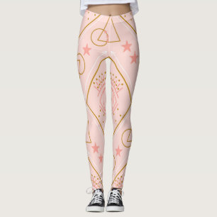 Leggings Ojos de oro rosados: diseño sin foco geométrico