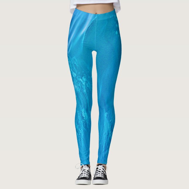 Leggings Ola de agua azul (Anverso)