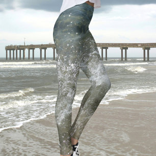 Leggings Ola de océano salpicando surf que se rompe
