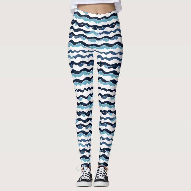 Leggings Ola Patrón Ondulado (Anverso)