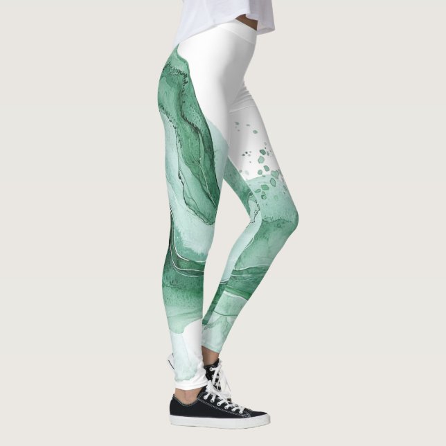 Leggings Ola Verde Abstracta (Derecha)