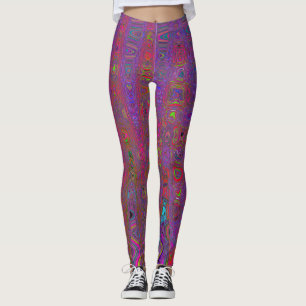 Leggings Olas atómicas psicodélicas Groovy Magenta