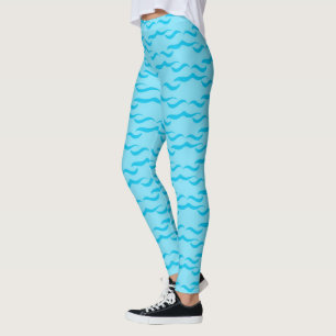 Leggings Olas de agua de mar azul pastel Océano Pacífico