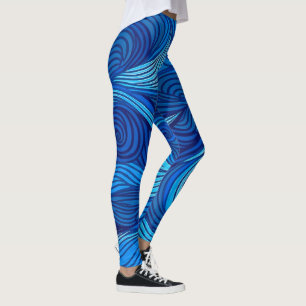 Leggings Olas de agua de océano azul turquesa abstracto  