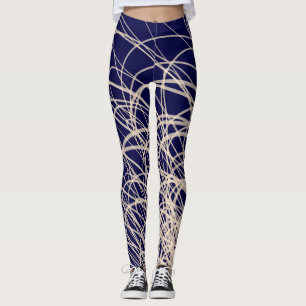 Leggings Olas lineales2 azules - Piernas