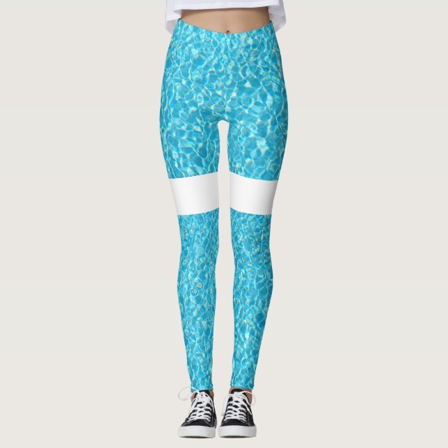 Leggings Olas oceánicas verdes y azules (Anverso)