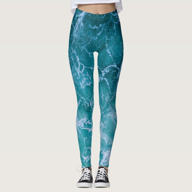 Leggings Olas profundas del océano azul (Anverso)