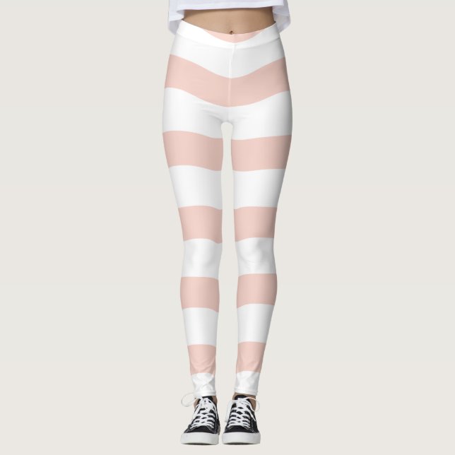 Leggings Olas rosadas lindas patrón continuo|Diseño retro r (Anverso)