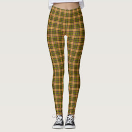 Leggings Olive Harvest Gold Plaid Tartan Retro Color