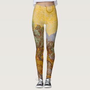 Leggings Olivos de Van Gogh Cielo Sol Amarillo