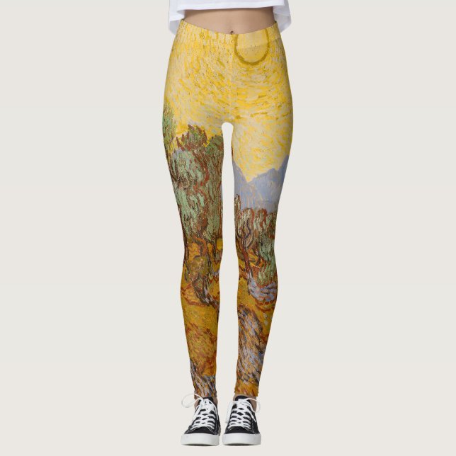 Leggings Olivos de Van Gogh Cielo Sol Amarillo (Anverso)