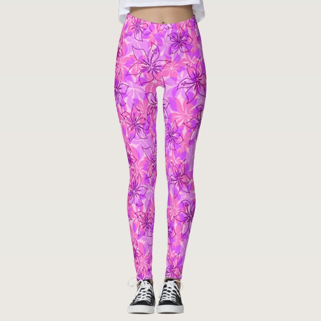 Leggings Olowalu Hibiscus Hawaiian Camo Floral (Anverso)