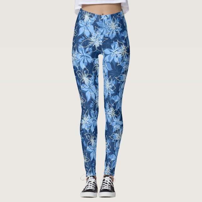 Leggings Olowalu Hibiscus Hawaiian Camo Floral (Anverso)