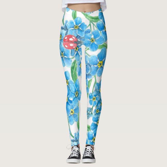 Leggings Olvídate de mi patrón floral sin fisuras (Anverso)