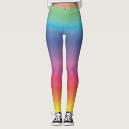 Leggings Ombré arcoiris con mano pintada por Heva Weva