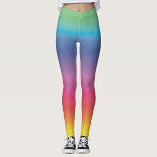 Leggings Ombré arcoiris con mano pintada por Heva Weva