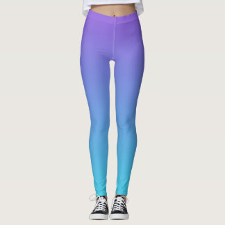 Leggings Ombre azul púrpura y verde azulado