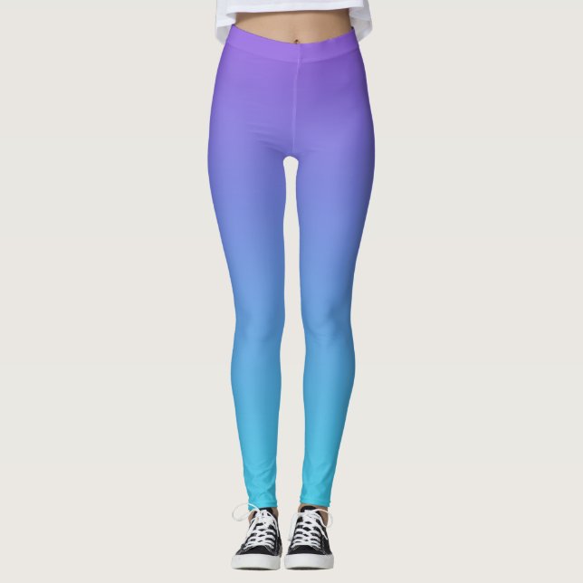Leggings Ombre azul púrpura y verde azulado (Anverso)