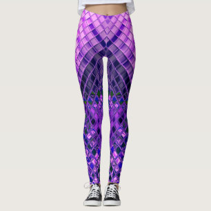 Leggings Ombre azul y púrpura del modelo abstracto
