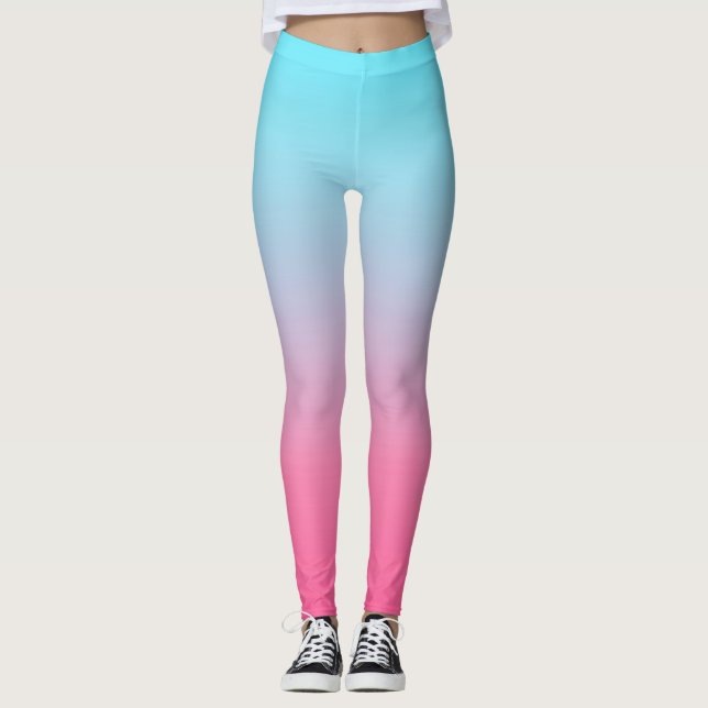 Leggings Ombre color turquesa y rosa (Anverso)