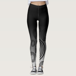 Leggings Ombre con los anillos negros y blancos de círculos