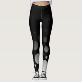 Leggings Ombre con los círculos y los puntos negros y