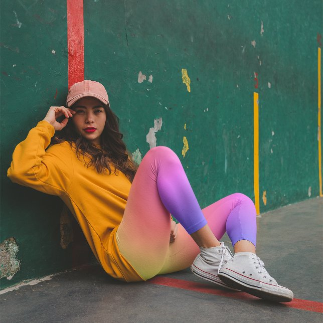 Leggings Ombre de arcoiris amarillo pastel (Subido por el creador)