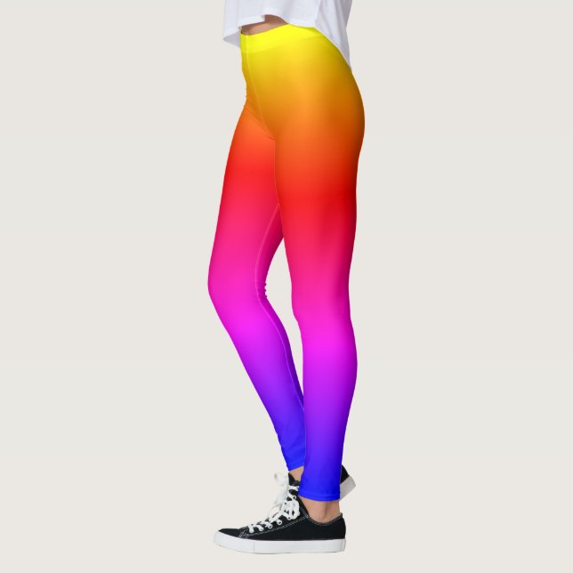 Leggings Ombre de arcoiris azul brillante amarillo (Izquierda)