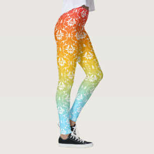 Leggings Ombre de fuego en azul rosado y amarillo