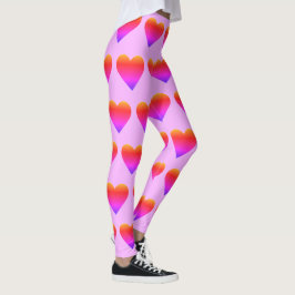 Leggings Ombré El día de San Valentín del corazón arcoiris 