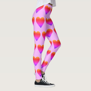 Leggings Ombré El día de San Valentín del corazón arcoiris 