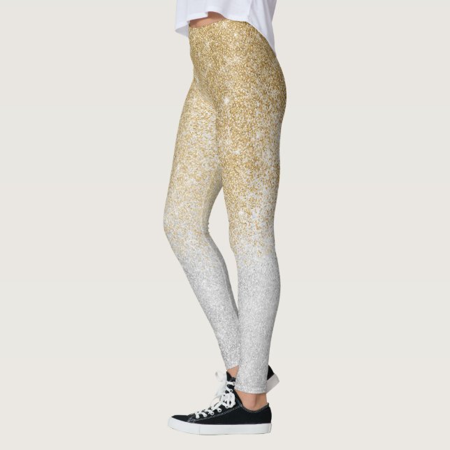 Leggings Ombre Luxury Design Purpurina Gold y Silver (Izquierda)