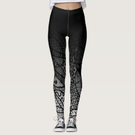 Leggings Ombre negro con el extracto negro y blanco del