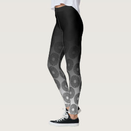 Leggings Ombre negro con el modelo redondo negro y blanco