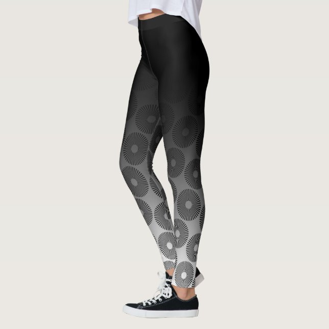 Leggings Ombre negro con el modelo redondo negro y blanco (Izquierda)