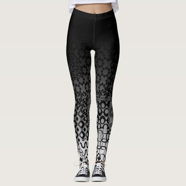 Leggings Ombre negro con los modelos negros y blancos (Anverso)