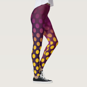 Leggings Ombre Passion Fruit Polka Dots Gold Raspberry