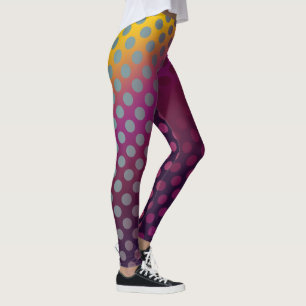 Leggings Ombre Passion Fruit Polka Dots Gold Raspberry