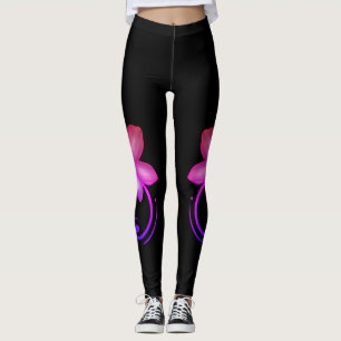 Leggings Ombré Pink & Purple Cherry Blossom Spandex