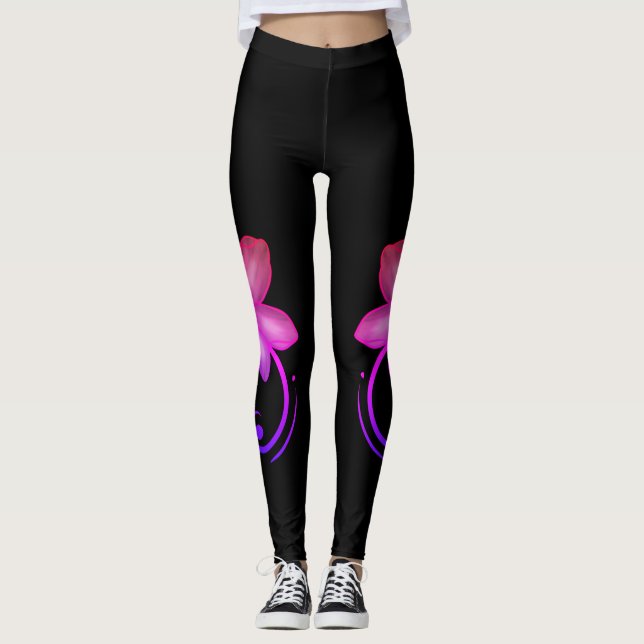 Leggings Ombré Pink & Purple Cherry Blossom Spandex (Anverso)